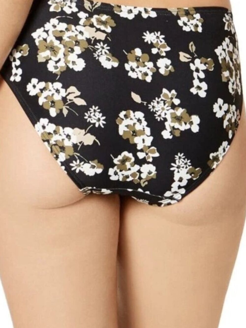 MICHAEL MICHAEL KORS LOGO-RING HIPSTER BIKINI BOTTOMS (SIZE SMALL)
